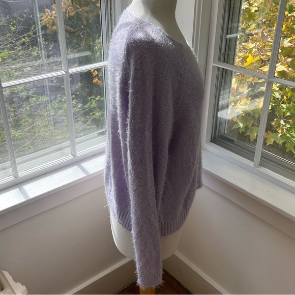 LIVE LOVE DREAM soft fuzzy scoop neck lilac color sweater - Picture 3 of 10